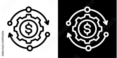 Lean Model  Icon Set White Line Style Collection