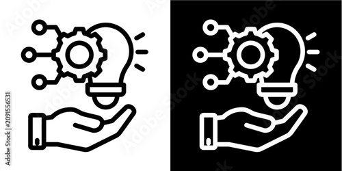 Disruptive Model  Icon Set White Line Style Collection