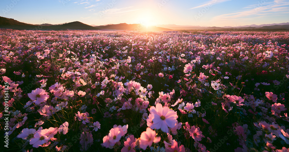 Obraz premium a stunning cosmos flower meadow