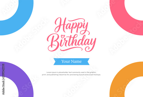 Happy colors background style design birthday card
