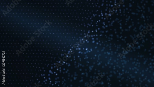 фотографія Abstract dark background with glowing blue dots