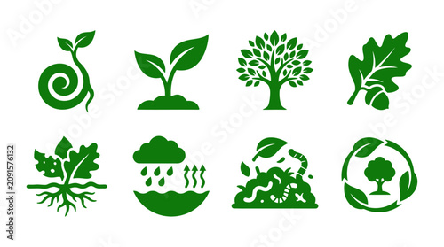Fotografía Green ecology and nature growth icon collection.