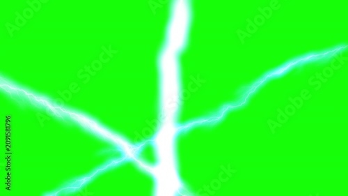 Bright electric lightning bolt shapes on green neon background suitable for energy concept designs, powerrelated projects, technology visuals, and vibrant graphics.