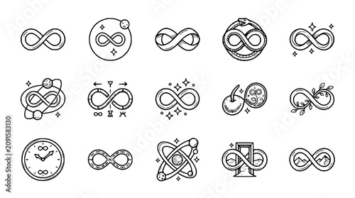 Konstfotografi Infinity Symbol Variations: Concepts of Eternity, Endless, Limits, and Cycles