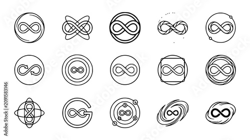 Obraz na plátne Infinity Symbol Variations Collection - Abstract Concepts