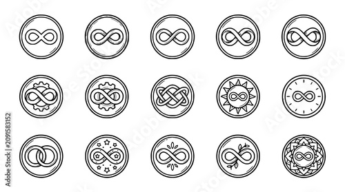 Canvastavla Infinity Symbols Collection: Various Designs, Hand-Drawn Style, Concepts of Eter