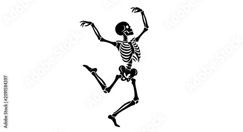 Dancing Skeleton Silhouette