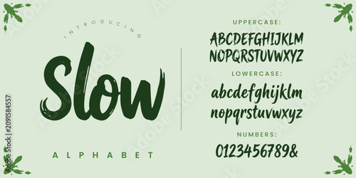 Cuadro en lienzo Slow Alphabet Relaxed Handwritten Script Vector Font For Creative Branding And E