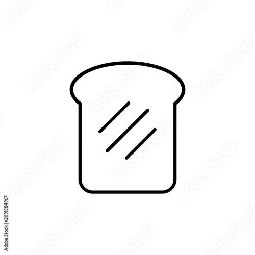 Minimalist Black and White Toast Bread Slice Icon Animation Loop