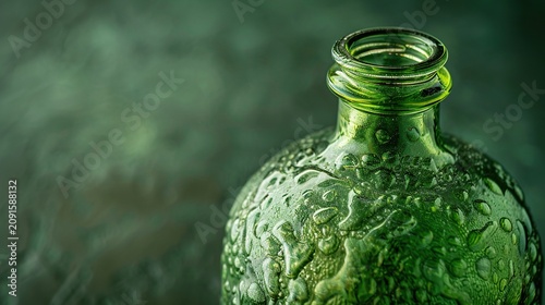 Old glass bottle base embossed marks close up
