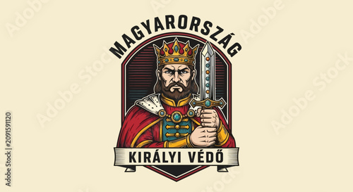Konstfotografi Vintage Hungarian King Emblem Illustration