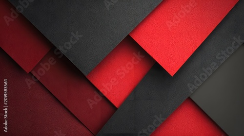 Geometric abstract background with overlapping red and black planes.