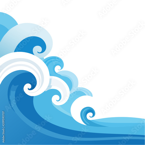 Abstract Ocean Wave Vector Illustration