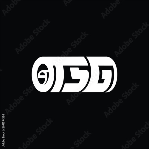 Abstract White Letter TSG Monogram Logo on Black Background