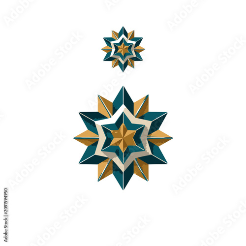 Geometric Star and Snowflake Vector Design