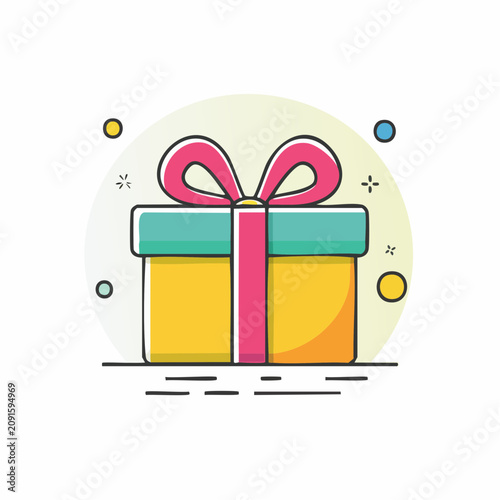 Gift Box with Ribbon and Bow Icon