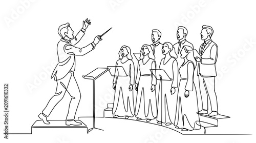 Conductor Leading Choir in Performance