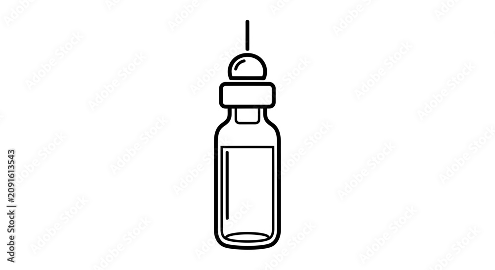 Obraz premium Medical Ampoule Icon: Sterile Vial with Dropper for Medicine, Vaccine, or Serum