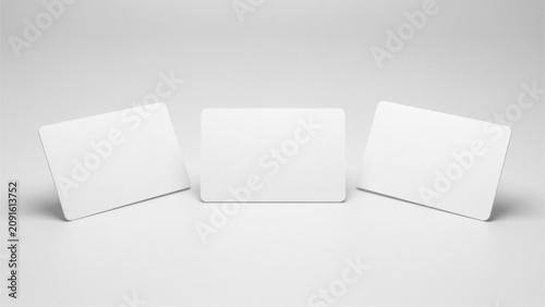 Foto Four identical blank cards arranged in a row Vector