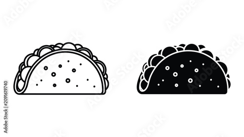 Fotografie Black and White Line Art of Two Semi-Circular Arches with Dots and Curved Lines