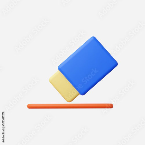 3d Realistic Eraser icon vector illustration