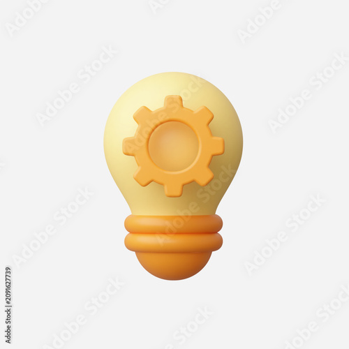 3d Realistic Inovation icon vector illustration