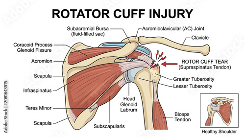 Rotator Cuff Injury Anatomy Diagram: Tear and Inflammation