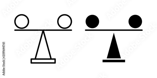 Schilderij op canvas Balance icon in outline and solid style, isolated on white background