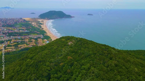 aerial view of the sea and mountains