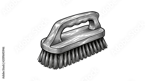Valokuva Metal brush with hard bristles.