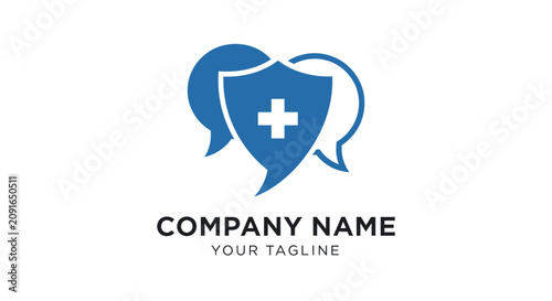 Schilderij op canvas Medical company logo template design.