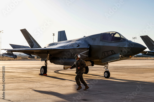 military jet getting ready for take off