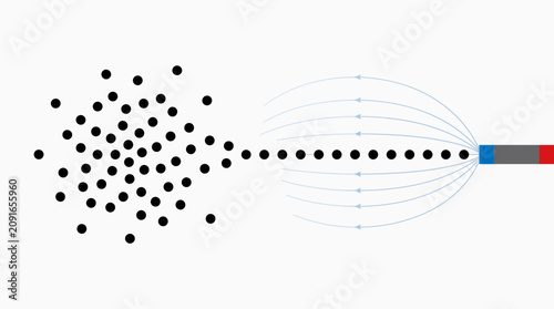 Magnetism Concept Illustration Magnetic Field Affecting Particles