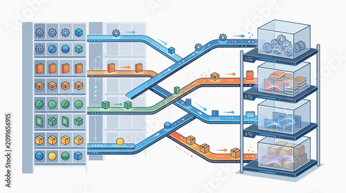 Manufacturing Automation Process from Inventory to Final Product Storage