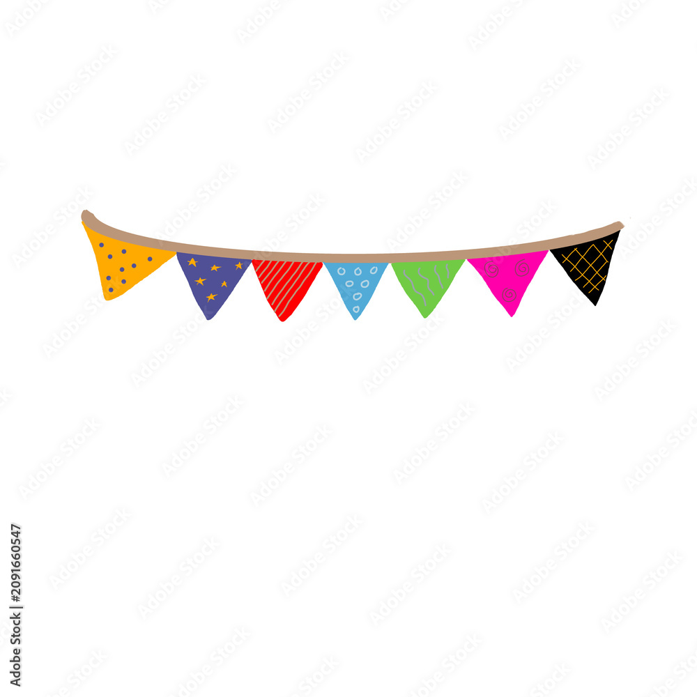 Fototapeta premium Colorful Bunting Banner Illustration 