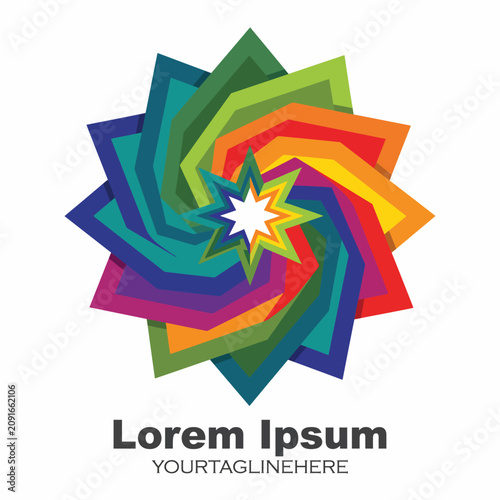 This image features a vibrant abstract design with a swirl of colorful shapes that evokes creativity and dynamic energy, perfect for artistic and energetic themes.