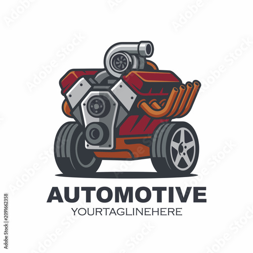 This image features a stylized automotive engine on wheels, showcasing the fusion of mechanical engineering and creative artistry in an eye-catching design.