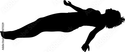 Woman Lying Down Silhouette Vector Illustration , Silhouette Element , Transparent Background