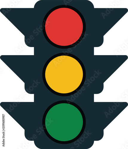 Vászonkép Traffic light signals regulate the flow of urban vehicles while ensuring road safety at every busy