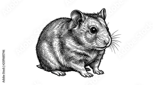 Foto Cute furry little gray rodent animal.