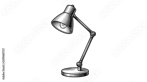 Fotografía Desk lamp with adjustable arm standing.