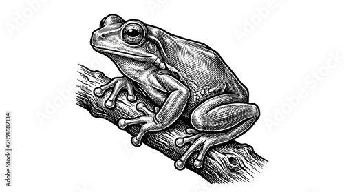 Photos Detailed illustration of a sitting frog.