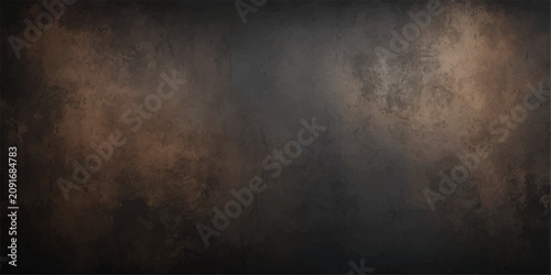 Billede på lærred Dark Grunge Metal Wall Background with Vintage Concrete Texture Black Smoke Fog
