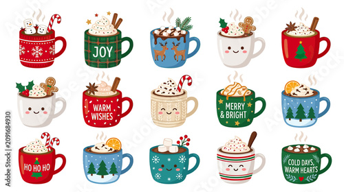 Cozy Christmas Hot Chocolate Mugs Collection