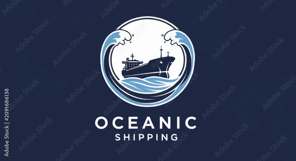 Naklejka premium Oceanic Shipping Company Logo Design.