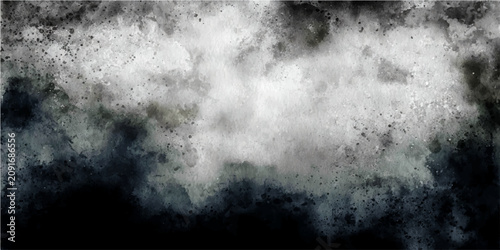 Canvastavla Abstract texture of grey and white cloud formation with dark smoky background and atmospheric fog effect with grainy texture
