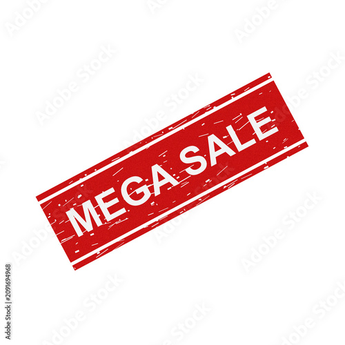 Obraz na płótnie Red sale banner with mega text isolated on transparent background