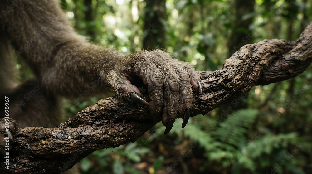 Fototapeta premium Monkey hand_gripping ancient vine