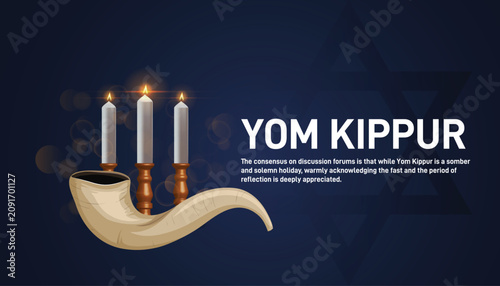 Quadro em tela Yom Kippur concept poster, banner, social media post, postcard, background, back