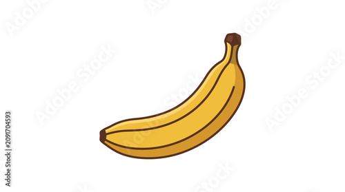 Minimalist Still Life Composition of a Ripe Curved Banana